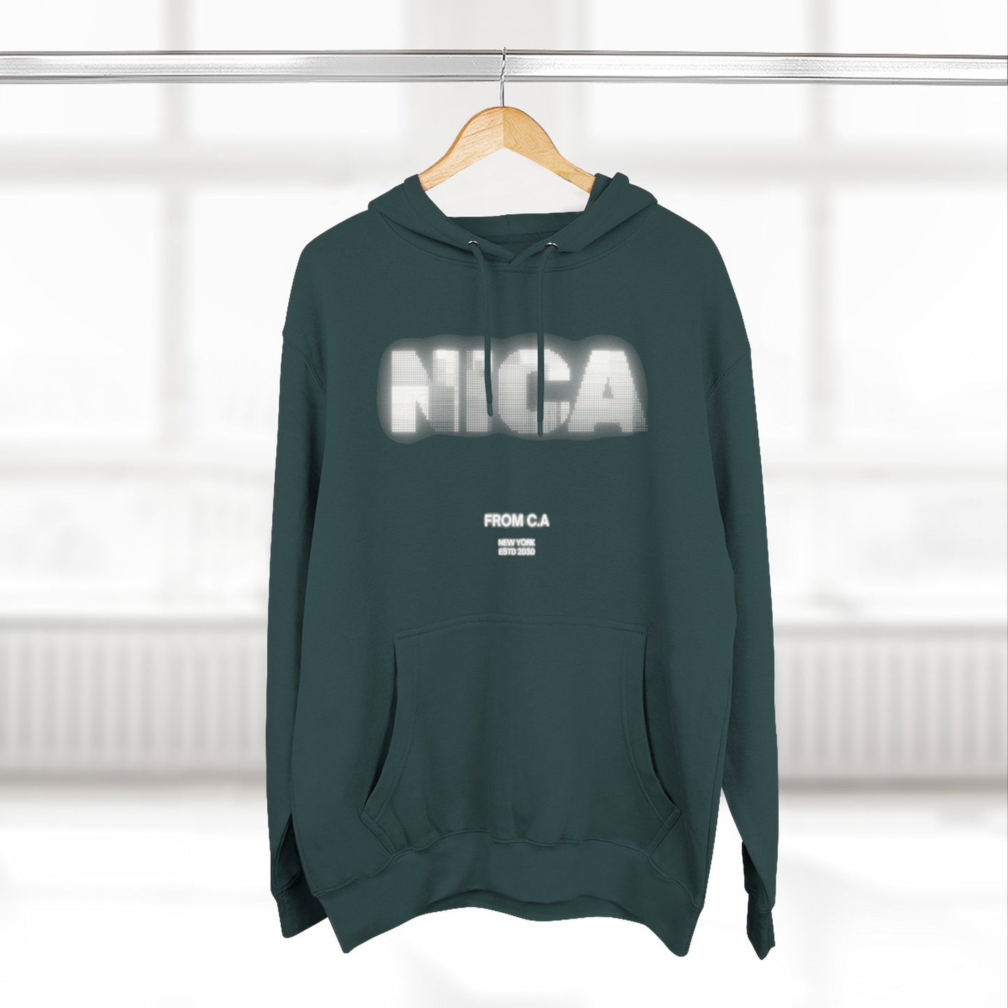 Casual Fleece Hoodie with NICA Print, Cozy Sweatshirt for Everyday Wear, Perfect for Gifts, Travel, and Relaxation