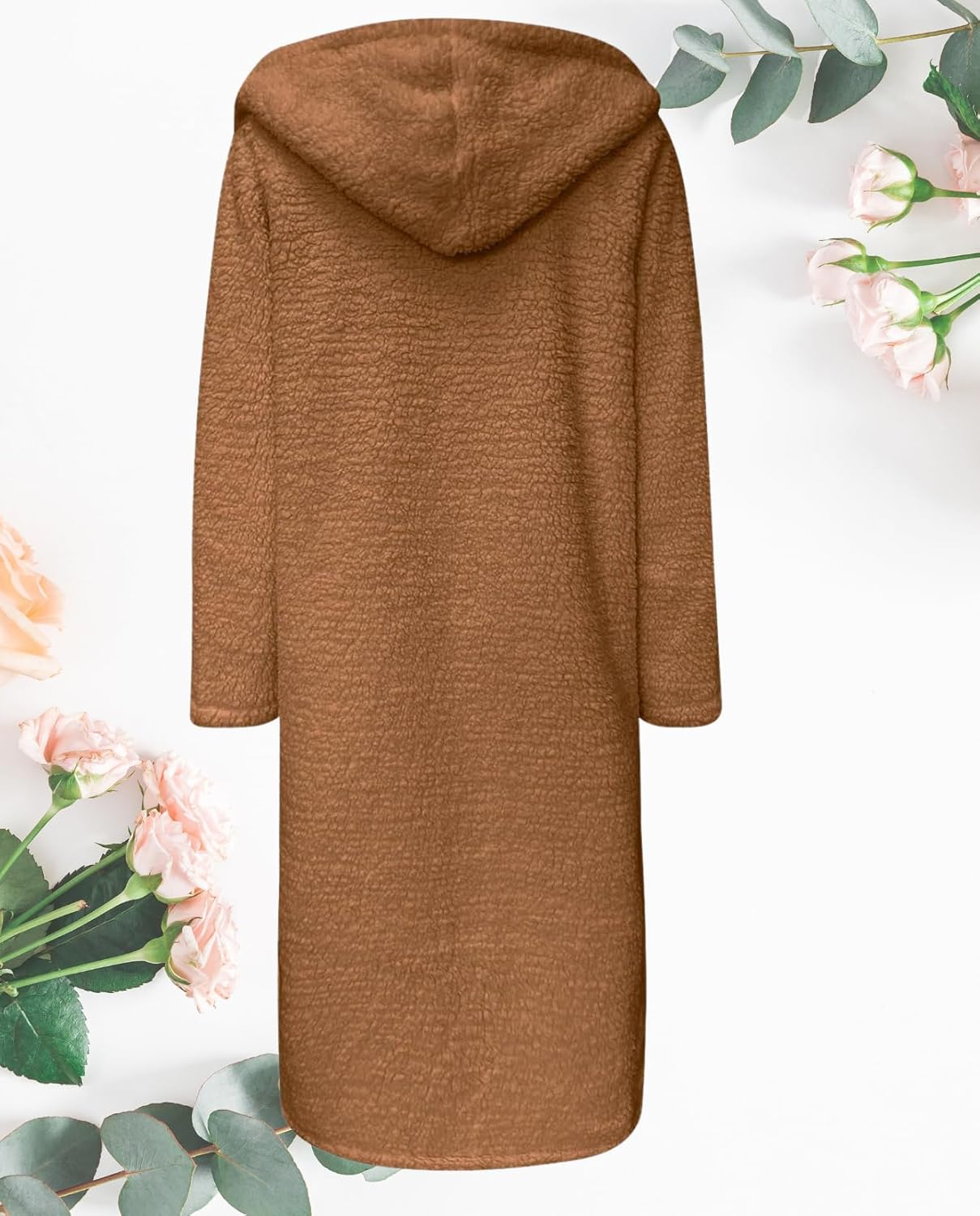 Ladies Cozy Winter Teddy Bear Long Coats for Women 2024 Fashion Oversized Jacket Fuzzy Fleece Faux Fur Sherpa